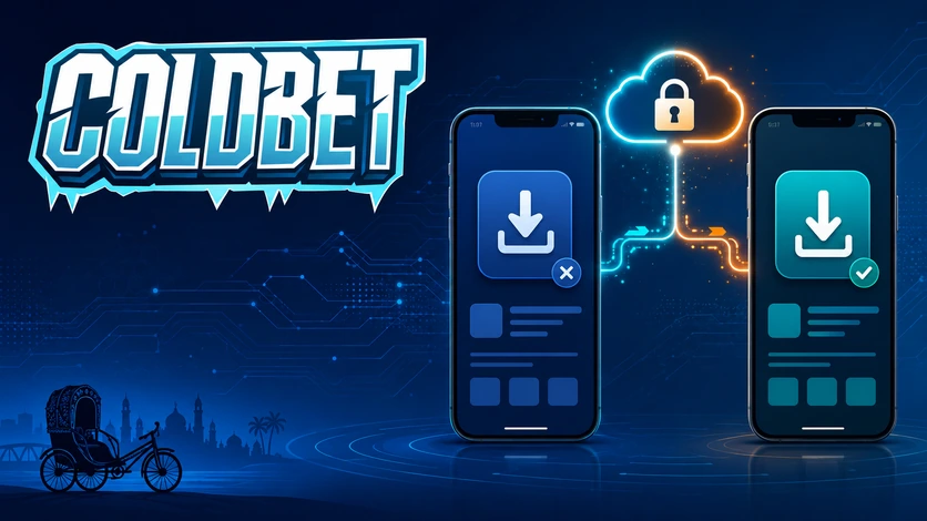 ColdBet app login screen for separate user profiles on one device