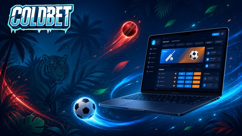 ColdBet Bangladesh cricket and football betting app interface on laptop