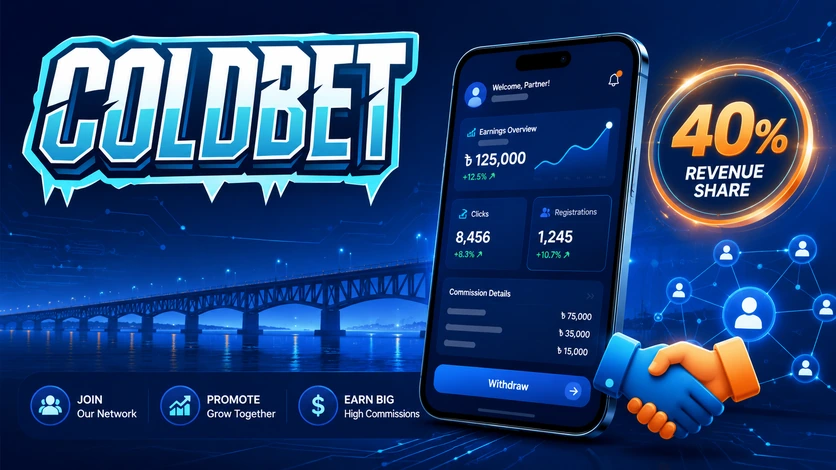 ColdBet affiliate program revenue share and payout icons