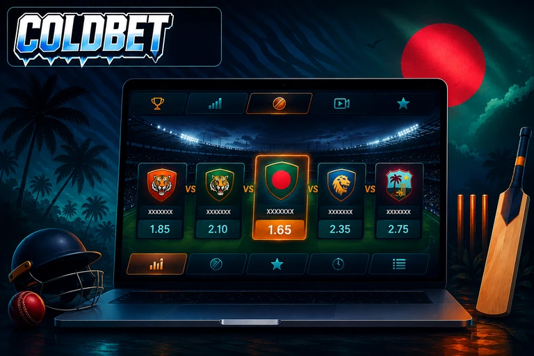 ColdBet cricket Bangladesh BPL teams betting guide on laptop